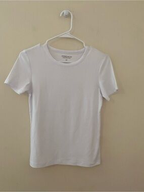 Jones & Co Minimalist White Cotton Modal Tee New